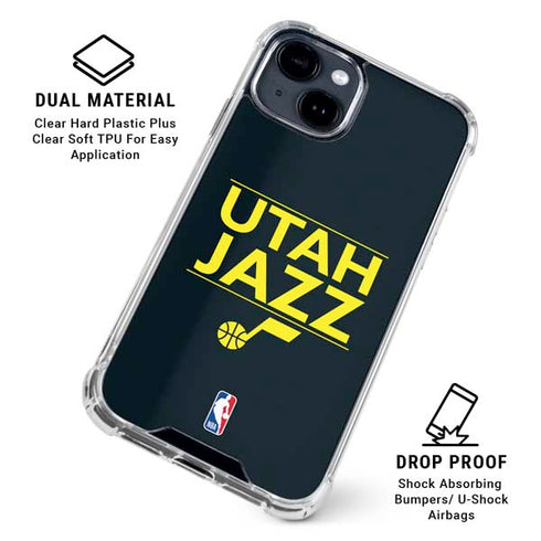 NBA Utah Jazz Standard - Black iPhone 14 Clear Case